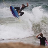 beachbeat surfer josh piper riding the caramel slice surfboard